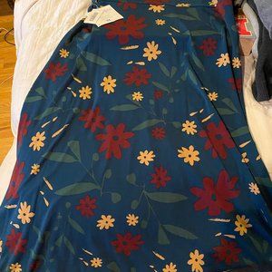 Luluroe Blue Floral Maxi Long Skirt